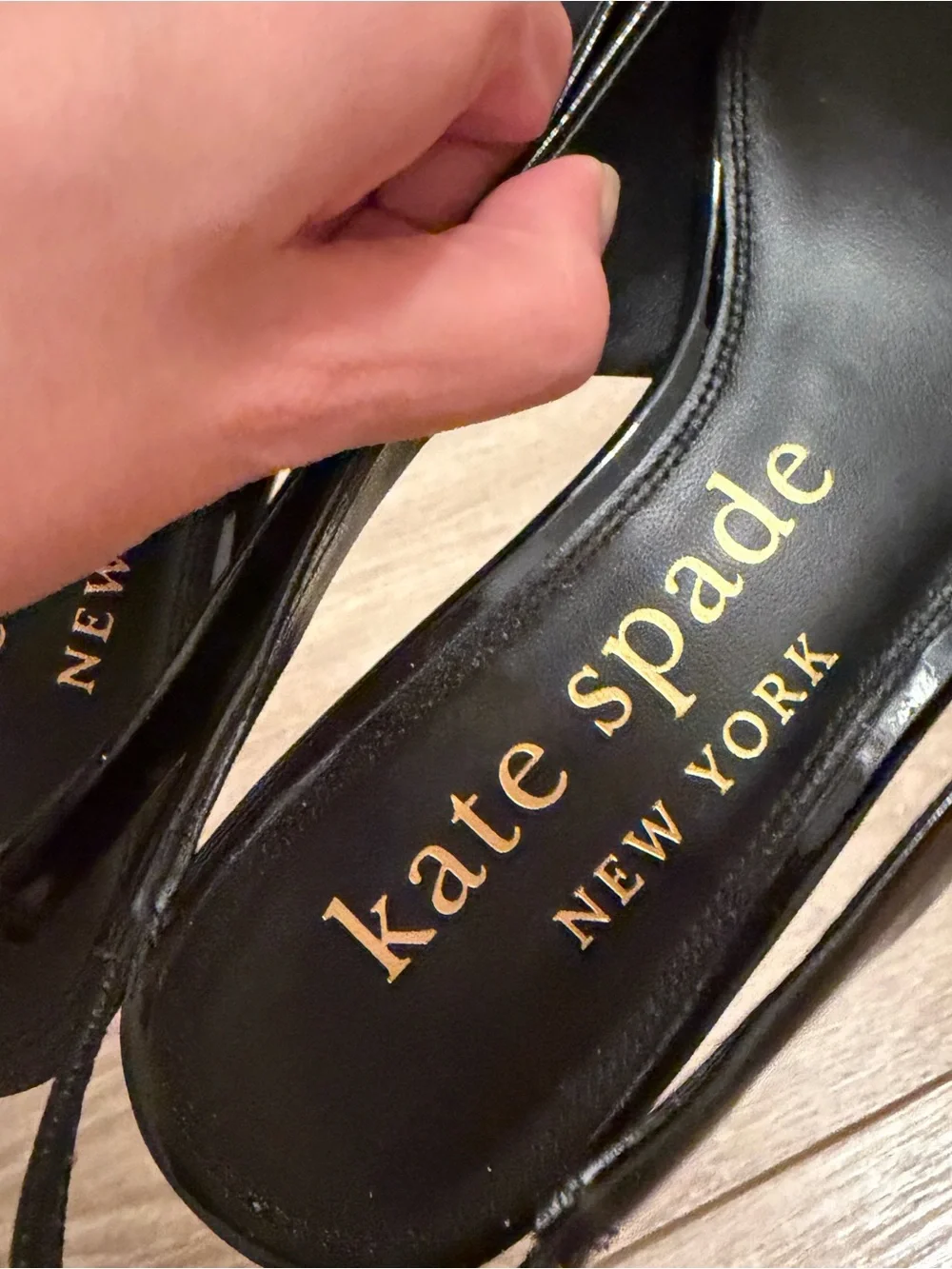 Kate Spade Lover Slingback Black Heart Kitten Heel